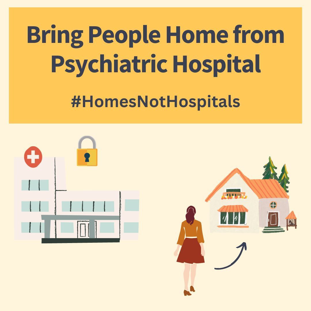 In the Bring People Home From Psychiatric Hospital manifesto, autistic people and people with learning difficulties demand:

1. To be listened to.
2. To live decent lives in the community.
3. To be treated with respect and protected from abuse.

buff.ly/3VMXD6Y