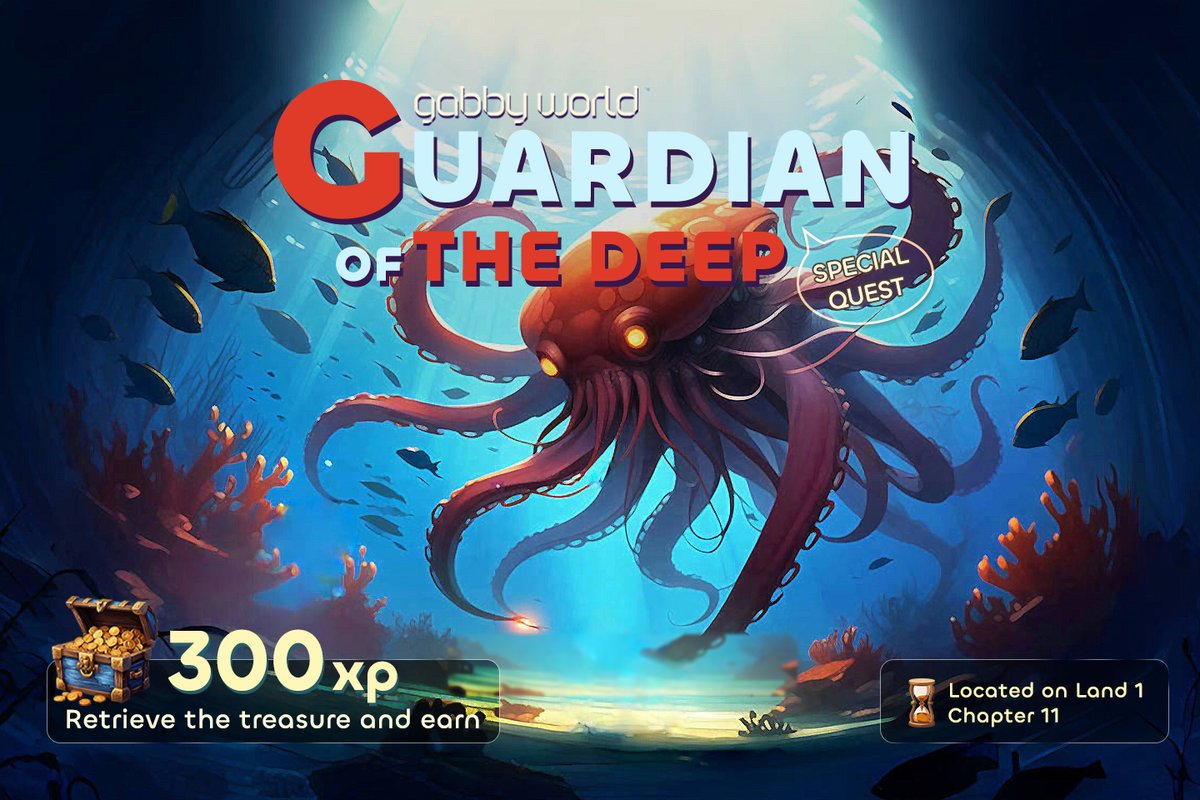 Introducing the Guardian of the Deep - the Mighty Octopus 🐙

Your mission is to uncover the hidden treasure protected by this ink-redible creature.

🎉 Conquer the challenge and earn 300 XPs!

Embark on your adventure now on Land 1, Chapter 11: tabi.gabby.world/map/land