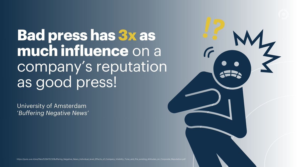 🚨 Did you know that bad press has three times the impact on a company’s reputation as good press!? Join our live webinar tomorrow at 16.00 CET and learn to safeguard your company’s reputation!

hubs.li/Q02Cq1wd0

#PR #CorporateCommunications #Comms #Webinar