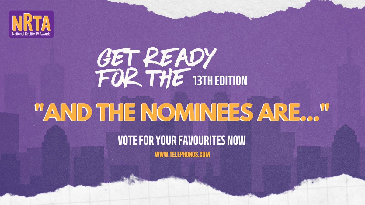 The moment you've been waiting for! 🌟 Nominations for the 13th Edition of the #NationalRealityTVAwards are out! 🎉 Cast your votes now! Click the link in our bio or head to Telephonos.com to make your voice heard! 🗳️ #RealityTV #VoteNow"