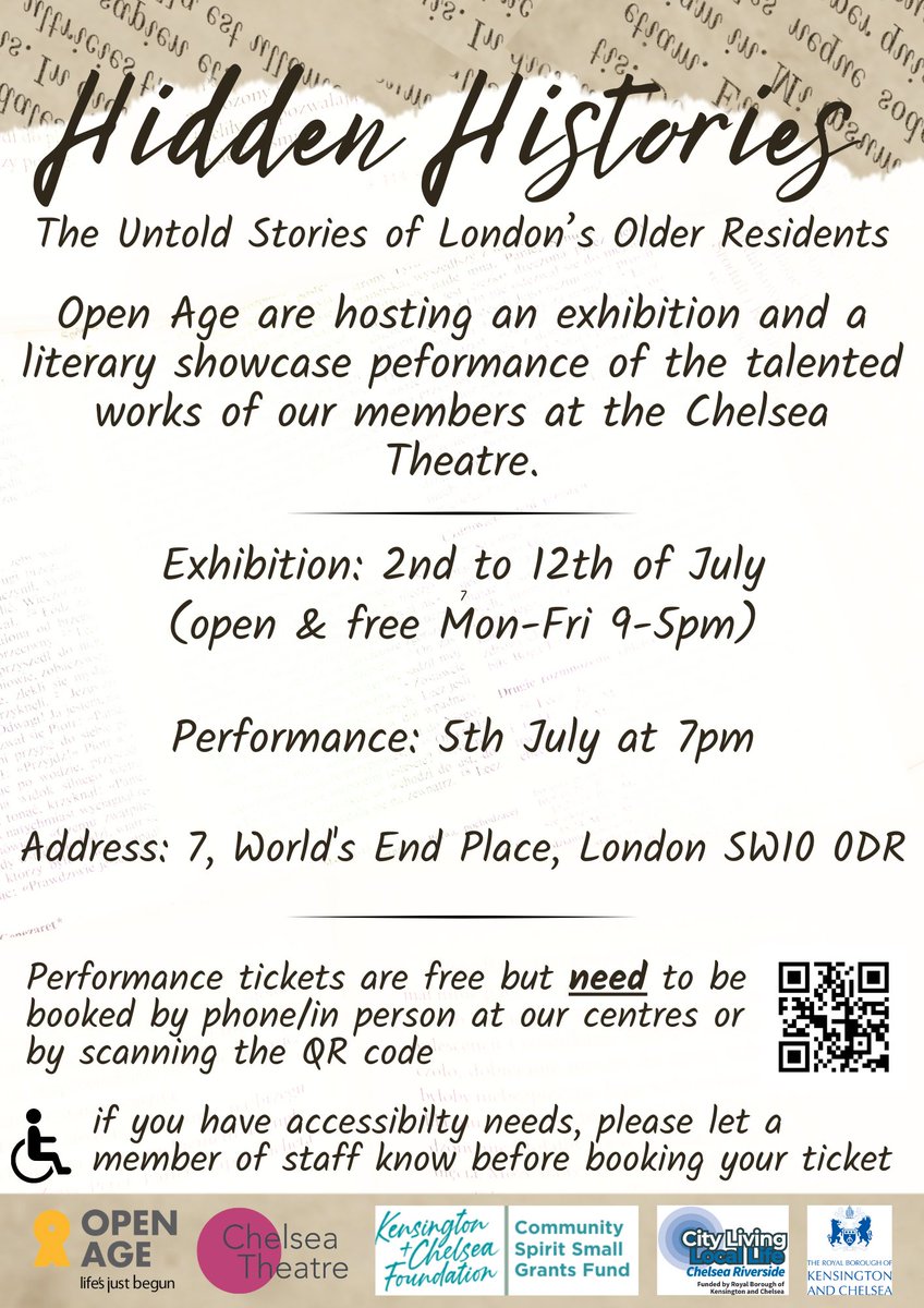 Open Age (@open_age) on Twitter photo We are SO excited to share that this July Open Age will be running its FIRST EVER Members Showcase 🎭
A big thank you to <a href="/ChelseaTheatre/">Chelsea Theatre</a> for being our incredible hosts for this event
We hope to see you there! We are SO excited to share that this July Open Age will be running its FIRST EVER Members Showcase 🎭
A big thank you to <a href="/ChelseaTheatre/">Chelsea Theatre</a> for being our incredible hosts for this event
We hope to see you there!