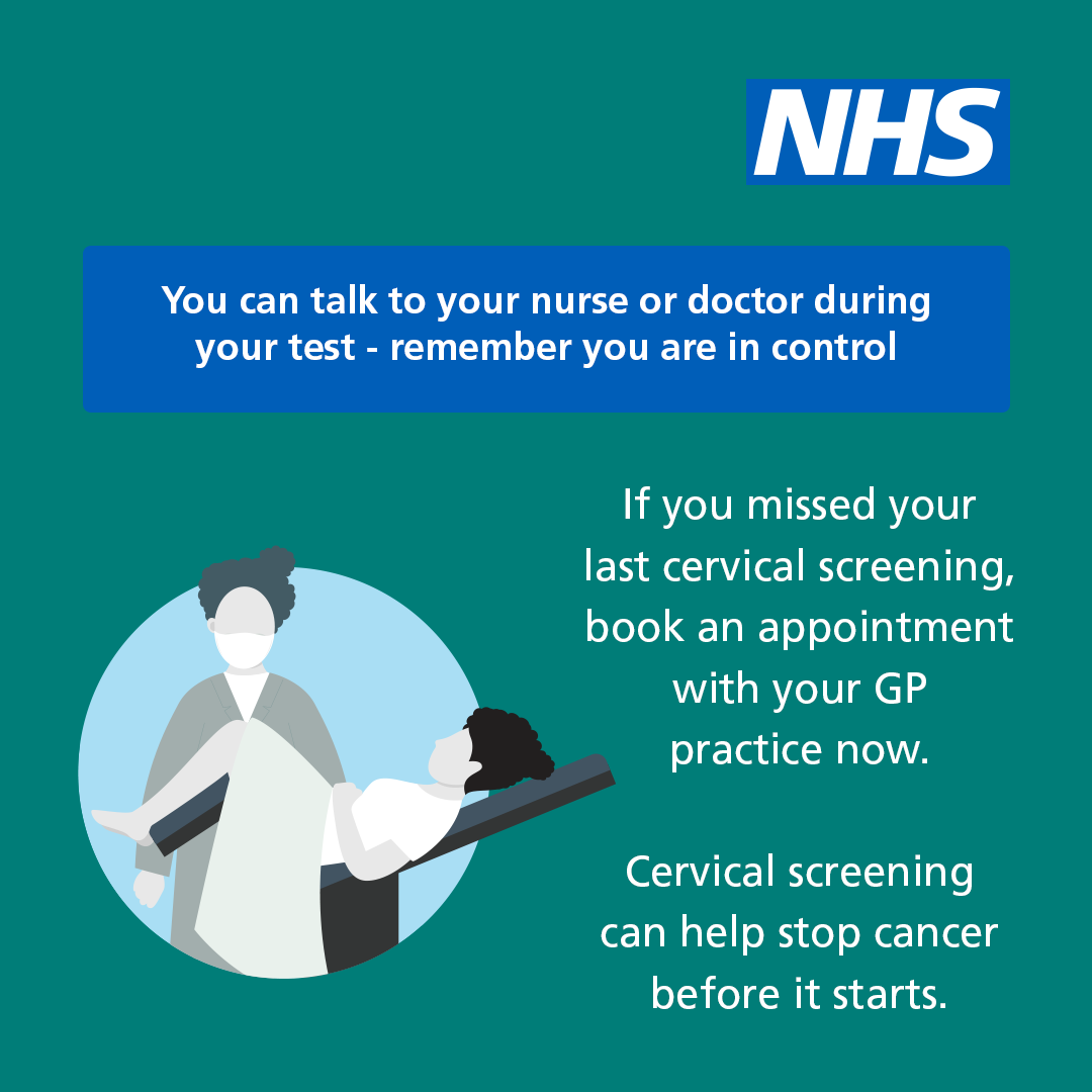 NHSuk's tweet photo. This week is  #CervicalScreeningAwarenessWeek. 

Here are some tips to help you make your cervical screening more comfortable. If you do feel embarrassed, you’re not alone! But don’t worry – talk to your doctor or nurse who can help put you at ease.