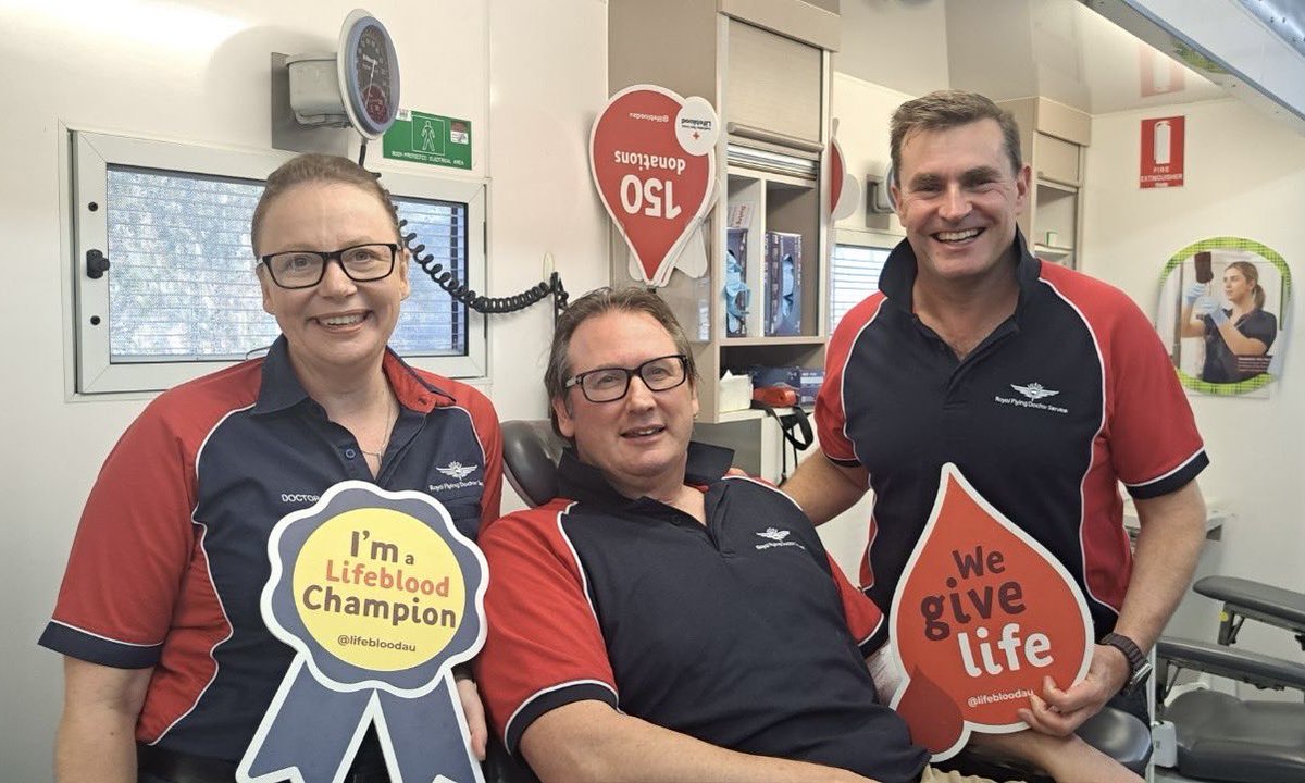 Royal Flying Doctor Service SA/NT Aeromed Teams (@rfdssant_egmmrs) on Twitter photo Hey legends - DYK June-August are the Emergency Services Blood Drive months? Join the #rfdsSANT team by calling 13 14 95, heading to lifeblood.com.au/blood/donate-a… or using the <a href="/lifebloodau/">lifebloodau</a> Donate Blood app, search for the Royal Flying Doctor Service SA/NT team, and join us! Hey legends - DYK June-August are the Emergency Services Blood Drive months? Join the #rfdsSANT team by calling 13 14 95, heading to lifeblood.com.au/blood/donate-a… or using the <a href="/lifebloodau/">lifebloodau</a> Donate Blood app, search for the Royal Flying Doctor Service SA/NT team, and join us!