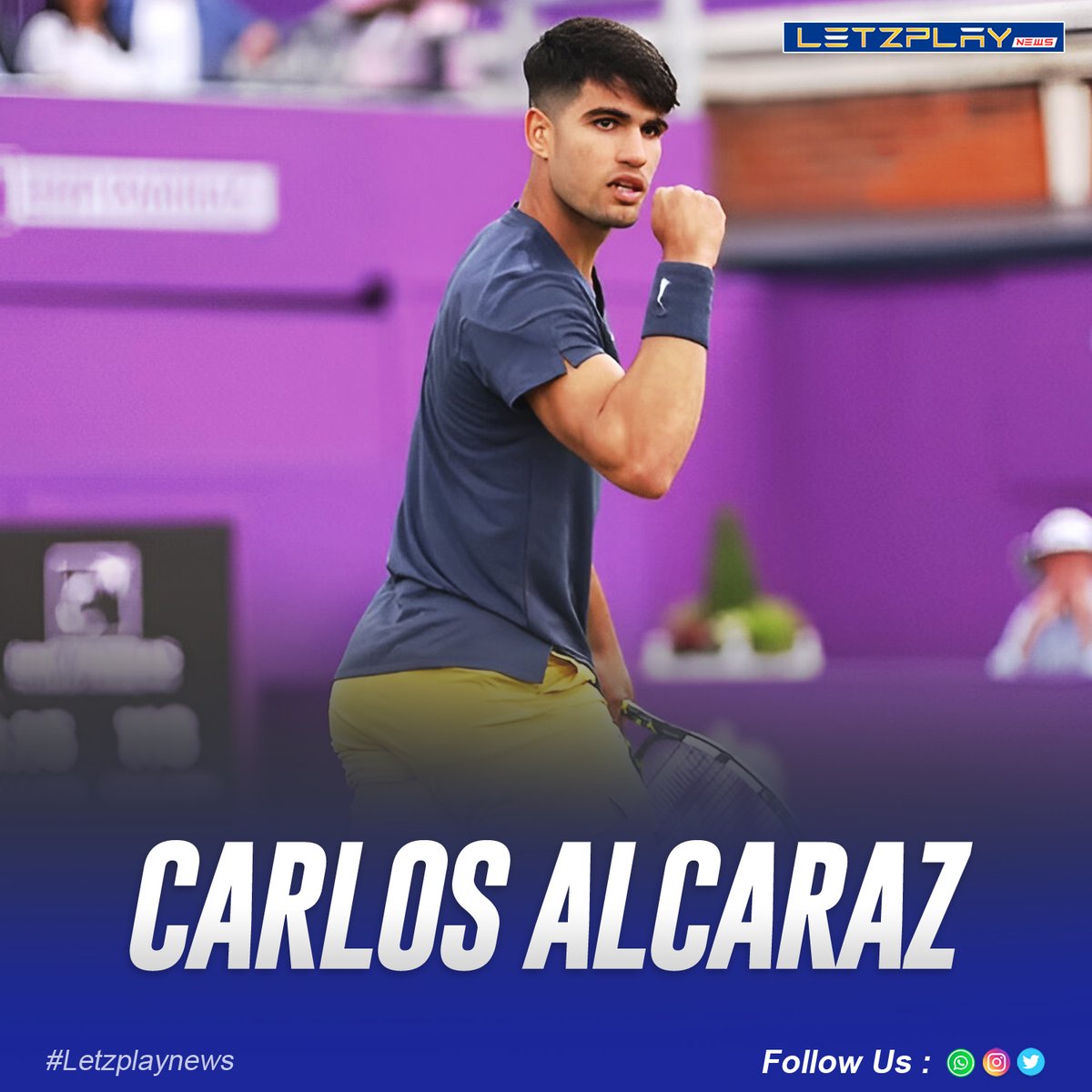 Letzplay_News's tweet photo. Carlos Alcaraz eliminates Francisco Cerundolo with a straight-set victory (6-1, 7-5) at Queen's! 👏
.
.
.
.
#cinchChampionships #CarlosAlcaraz #Tennis #QueensOpen 🎾🏆 #fans #follow #like #latest #trend #newsfeed https://t.co/7DcIcjlqT1