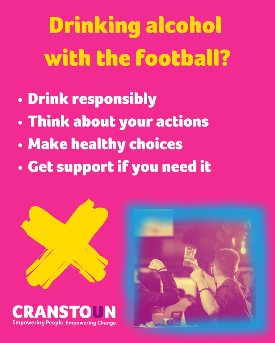 🌦️With summer here and the Euros in full flow, many people may change their drinking habits, so it is important to think about your drinking and how to reduce harm

🧠Be aware of how much you drink when watching football and the impact that alcohol can have on the body and mind