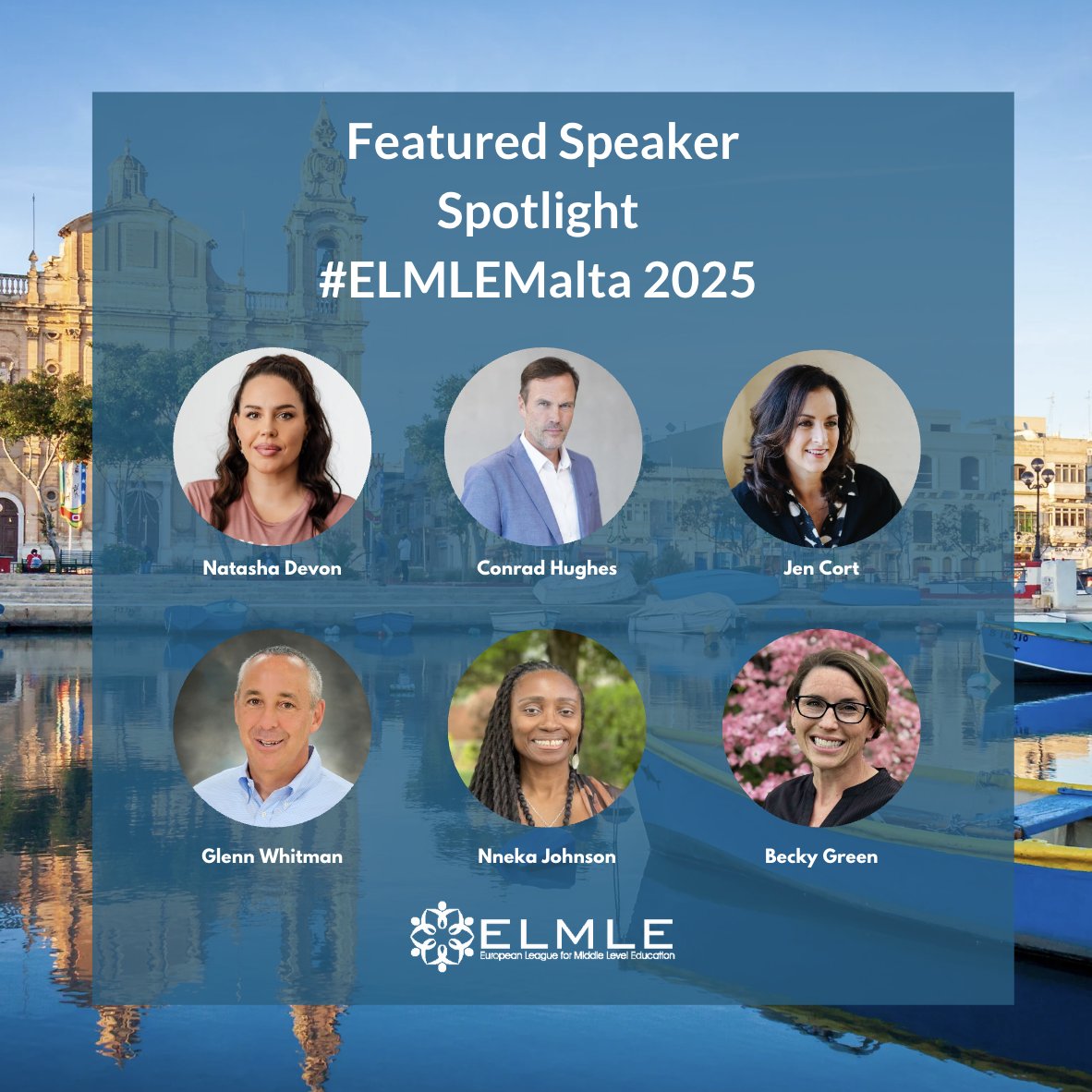 We are excited to announce the #ELMLEMalta #featuredspeakers!  So thrilled to learn from these amazing educational leaders.  Save the date! Jan 23-25, 2025 sites.google.com/elmle.org/home… #middleschool #professionaldevelopment #leadership #AI #wellness #DEIJ #SEL