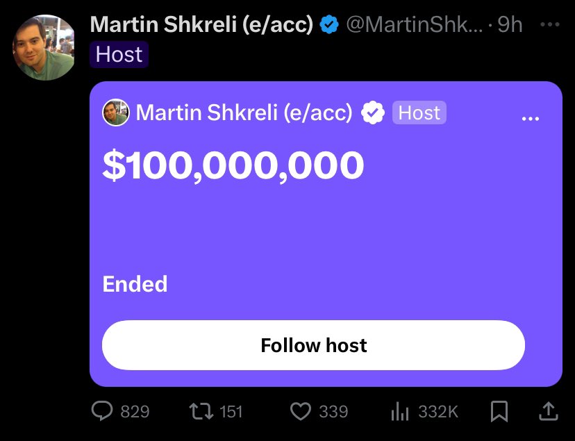 𝐌𝐀𝐑𝐓𝐈𝐍 𝐒𝐇𝐊𝐑𝐄𝐋𝐈 𝐉𝐔𝐒𝐓 𝐁𝐋𝐄𝐖 𝐈𝐓.

▪️Failure to prove $DJT affiliation with Donald Trump.
▪️Violating his parole.
▪️Directly causing a crash in Trump's Stocks.
▪️Claims Andrew Tate is involved.

The $DJT launch has sparked many questions.

Here’s what happened👇