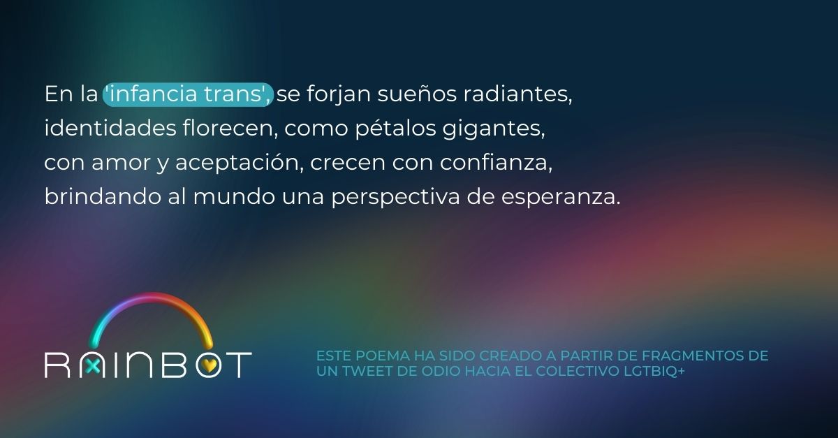 RainBotProject's tweet image. Ante el odio, amor. Ante mensajes violentos, versos diversos.  
#Rainbot #LGTBIQ+