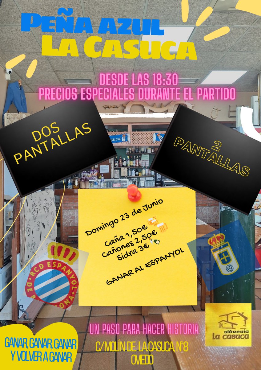 AzulCasuca's tweet photo. Muchas personas irán a Barcelona. Si te quedas aquí, ya sabes la dirección de nuestra casa, nuestra sede. Dos pantallas, dos, y un sentimiento...
Aún queda un partido. Con todo y contra todos. Con humildad. #GanarGanarGanarYVolverAGanar #UnPasoParaHacerHistoria https://t.co/f41IFCOfmP