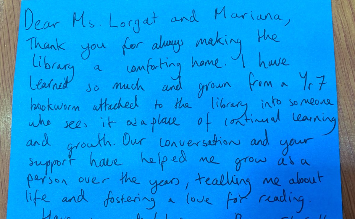 Love of reading can be contagious. 

Feeling humbled when your efforts to nurture and foster the love of reading is appreciated …  #BSAKInspired #BSAKReadingRocks #BSAKSecondaryLibrary