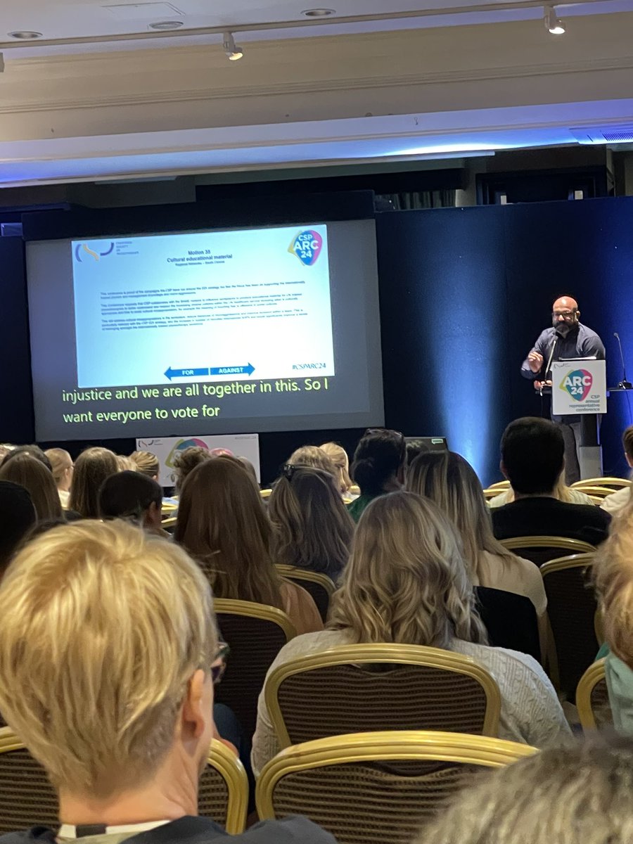 ‘We are not fighting anyone, we are fighting injustice and we are all together in this’ 👏🏼👏🏼 what a brilliant start to this mornings session on EDB motions. #CSPARC24