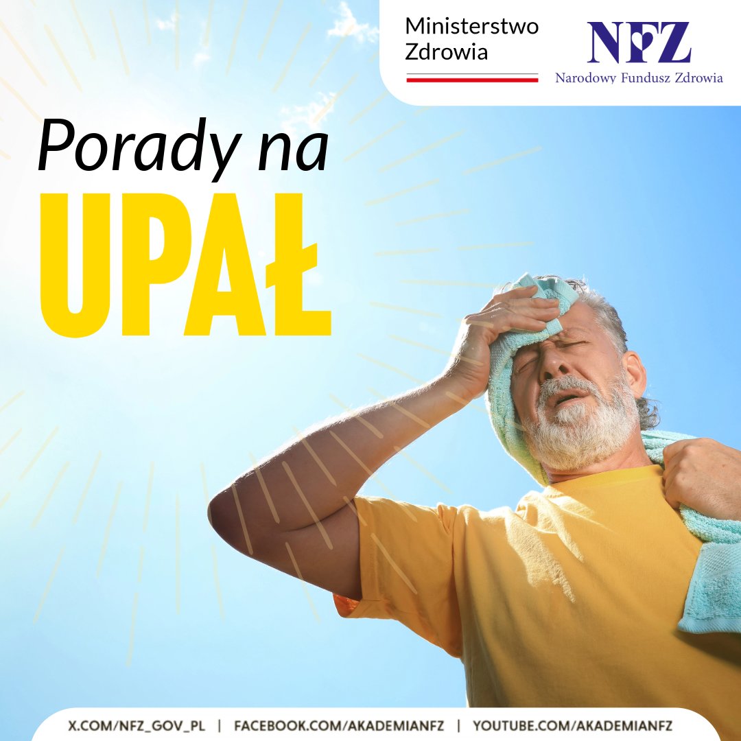 NFZ_Katowice's tweet image. ⚠️ W #Śląskie dzisiaj #upał ☀️ 
Kolejne dni również zapowiadają się gorąco🌡

👉🏻 Oto kilka porad na upał:
☀️ogranicz przebywanie w pełnym słońcu
☀️pij dużo wody
☀️jedz lekkie posiłki
☀️używaj kremów z filtrem UV
☀️pamiętaj o nakryciu głowy
☀️unikaj nadmiernego wysiłku fizycznego