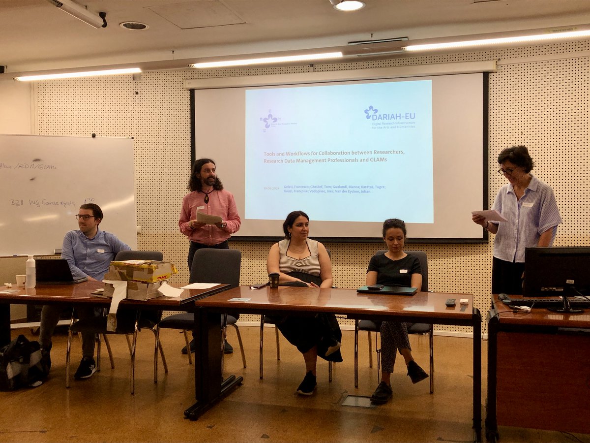 There is always room for GLAMs at a <a href="/DARIAHeu/">DARIAH-EU | @dariaheu.bsky.social</a> event! Now at the #DARIAH2024 panel on 'Tools and Workflows for Collaboration between Researchers, Research Data Management Professionals and GLAMs'! 
conftool.net/dariah2024/ind…