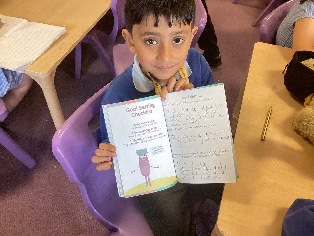 In Year 1, the children have looked at the unit of 'Engage' in our My Happy Mind Journal.  They looked at the importance of setting goals to ensure they meet their full potential and they linked this to the school's HPL value of 'Perseverence'. #happyminds #mindfulness #wellbeing