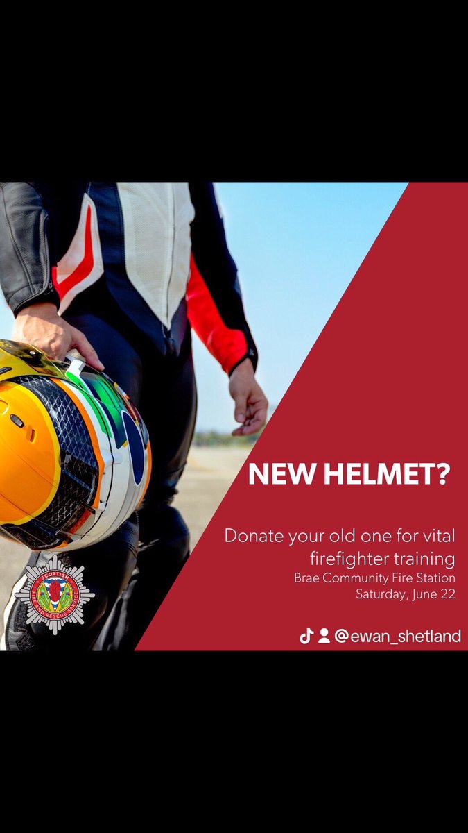 Join us this Saturday between 0900 and 1700 at the Brae Community Fire Station to learn how <a href="/Shirlaws1928/">Shirlaws Motorcycles</a> is helping keep local and visiting bikers safe. <a href="/fire_scot/">Scottish Fire and Rescue Service</a> <a href="/SFRS_Shetland/">Matt Mason</a> <a href="/Scottgi85808955/">Scott gibson</a> <a href="/Scotambservice/">Scottish Ambulance</a>