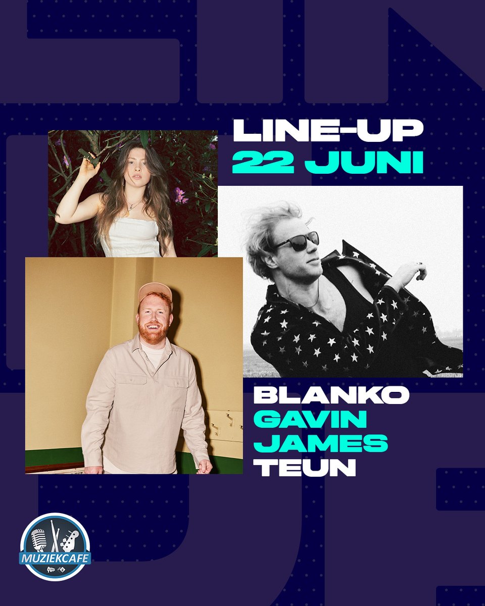 Aanstaande zaterdag komen <a href="/musicbyblanko/">MusicbyBLANKO</a>, <a href="/gavinjames/">Gavin James</a> en #TEUN optreden in de allerlaatste Muziekcafé van dit seizoen vanuit <a href="/deVorstin/">De Vorstin</a>. Wil je de uitzending bijwonen? Dat kan! Check: linktr.ee/muziekcafe