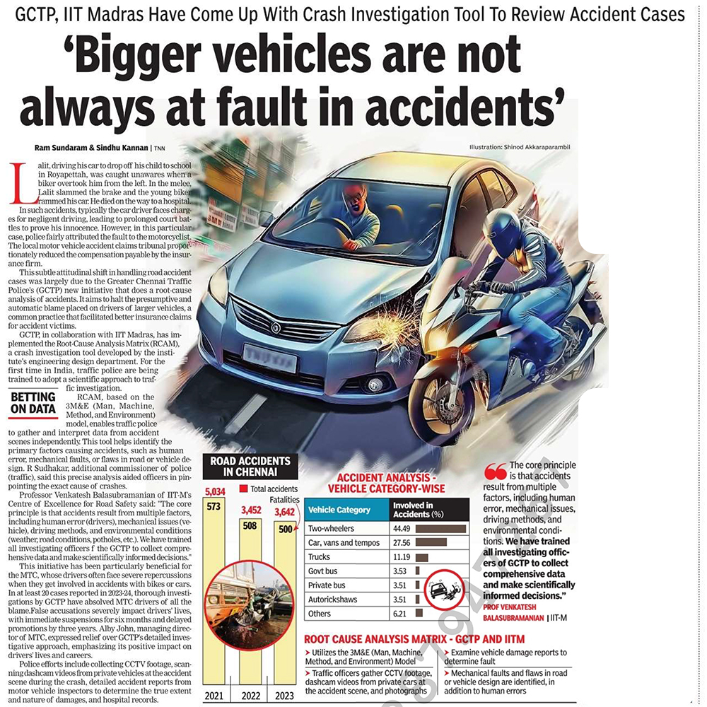 IIT Madras (@iitmadras) on Twitter photo As per <a href="/timesofindia/">The Times Of India</a>, <a href="/ChennaiTraffic/">Greater Chennai Traffic Police</a>, with <a href="/iitmadras/">IIT Madras</a>'s RCAM, now attribute accident faults accurately. RCAM enables precise & independent accident cause analysis with comprehensive data collection, including CCTV & dashcam footage, detailed accident reports, & hospital records. As per <a href="/timesofindia/">The Times Of India</a>, <a href="/ChennaiTraffic/">Greater Chennai Traffic Police</a>, with <a href="/iitmadras/">IIT Madras</a>'s RCAM, now attribute accident faults accurately. RCAM enables precise & independent accident cause analysis with comprehensive data collection, including CCTV & dashcam footage, detailed accident reports, & hospital records.