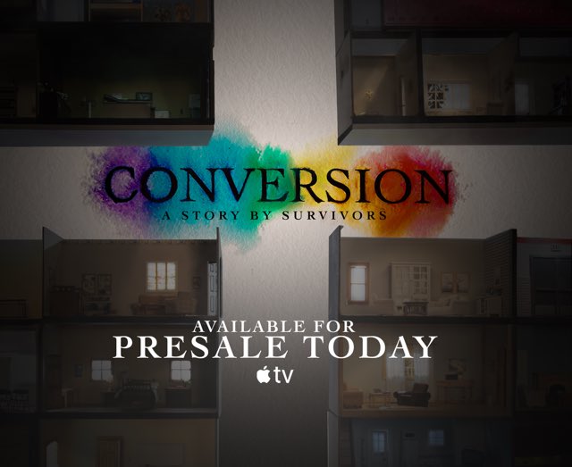 ConversionMovie's tweet photo. Pre-order CONVERSION on @AppleTV !
CONVERSION, a new documentary by survivors, follows a famous drag queen, an ex-Mormon mom, and a filmmaker as they reveal the truth behind the deadly practice of conversion “therapy.” https://t.co/naEFKPyy9F