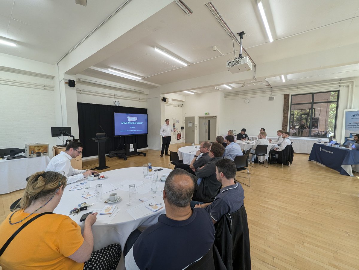 TheANME's tweet photo. ANME Ambassador @ANME_Mike presenting now on Influencing SLT Buy-In at #ANME #WM19!
#edtech #networking #cpd #wellbeing https://t.co/LY8IsV3OFR