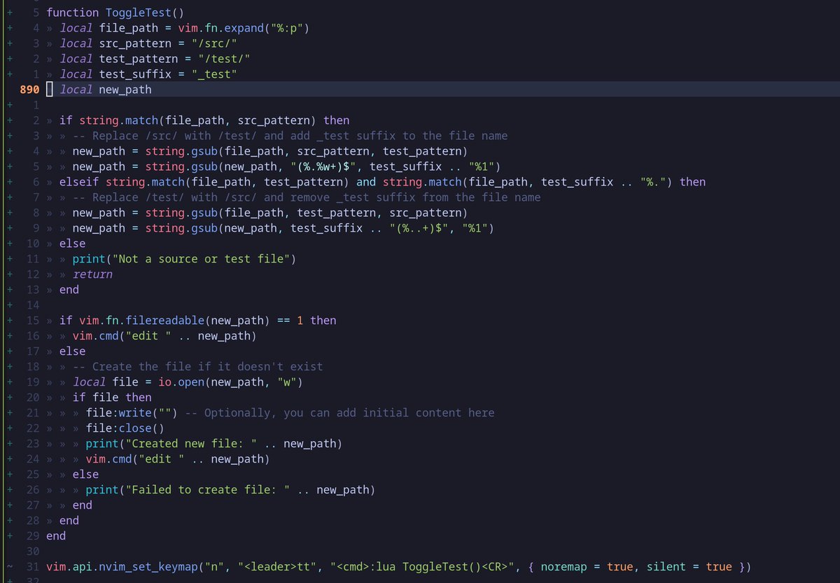 gabriele_lippi's tweet image. Lately I&apos;ve been using chatGPT to create #neovim snippets like this one, which toggle between test and production code, tweaked for my #clojurescript projects needs, pretty cool 😎