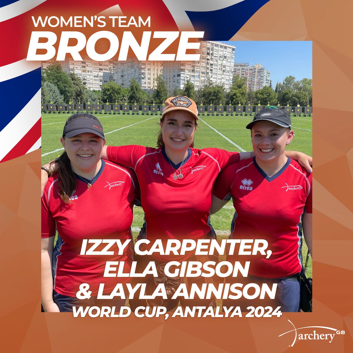 World Cup bronze for the GB compound women’s team in Antalya! Congratulations Izzy Carpenter, Ella Gibson and Layla Annison🥉🇬🇧