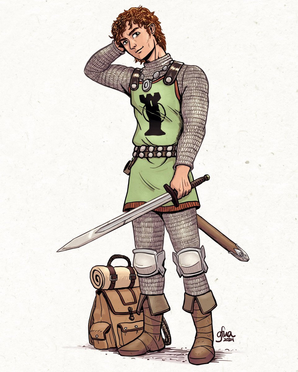 GabeFuaDraws's tweet photo. Retainer Mardeen Sawyer. Continuing my experimentation in colouring with this one. Made a few false starts but found this particular process slower than I needed it to be. May try a different way next time.
#osr #dnd #dungeonsanddragons #rpgart #rpgartist https://t.co/cZClTClY0Y