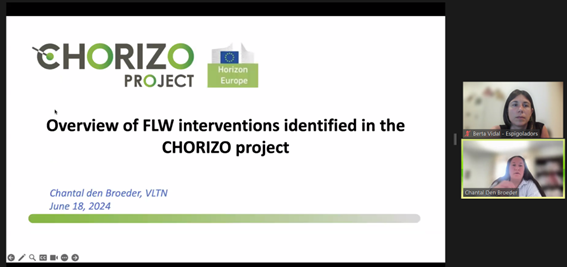 CHORIZOproject's tweet photo. #CHORIZOproject participated in the webinar organised by @Wasteless_EU and @FOLOU_eu @HorizonEU projects #FoodWaste reduction, thank you to our partner #VTLN for the overview of #FLW interventions identified in the project https://t.co/SbLlzkU081