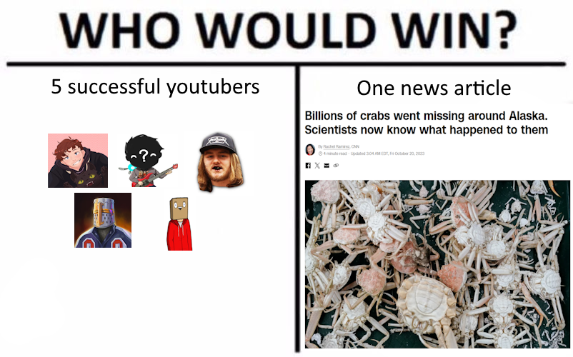 ActuallyHeppi's tweet photo. @ItsBlarg @SwaggerSouls @Sniping_Soup @McNasty @The_Dooo I found out the crab conundrum was solved while making this #11billioncrabs https://t.co/kdYy96Z90i