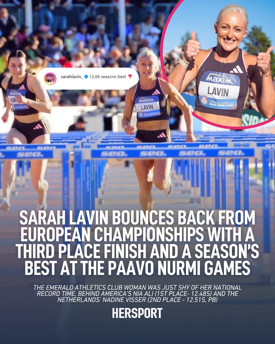 HerSportDotIE's tweet photo. 🤯Sarah Lavin, never not at it🔥

She ran a blistering 12.66 at the Paavo Nurmi Games, bouncing back from the European Championships!

🏃‍♀️Coming along nicely...
Source of assets: @sarahlavin_, Instagram
#irishathletics #sarahlavin #womeninsport https://t.co/3vJnqoQDhO