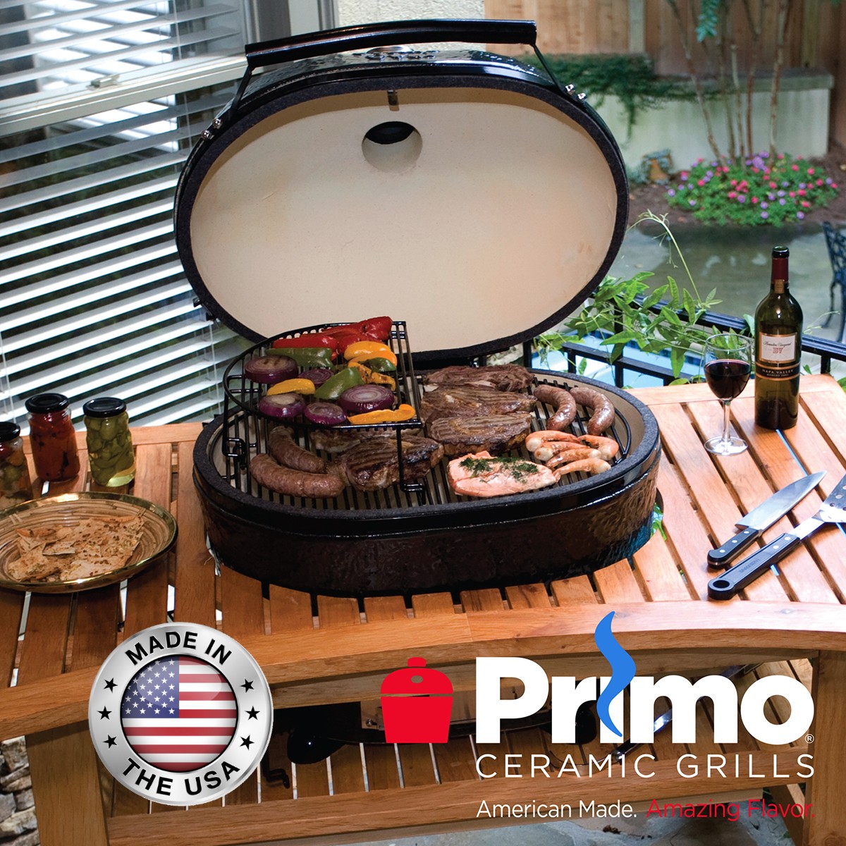 SupplySequoia's tweet image. When it's all about the food, it has to be @officialprimo. In Italian "Primo" means the best. We chose that name because a Primo Ceramic Grill offers the "best of the best" when it comes to #outdoorcooking. #SequoiaOutBack #grilling #MadeInUSA primogrill.com