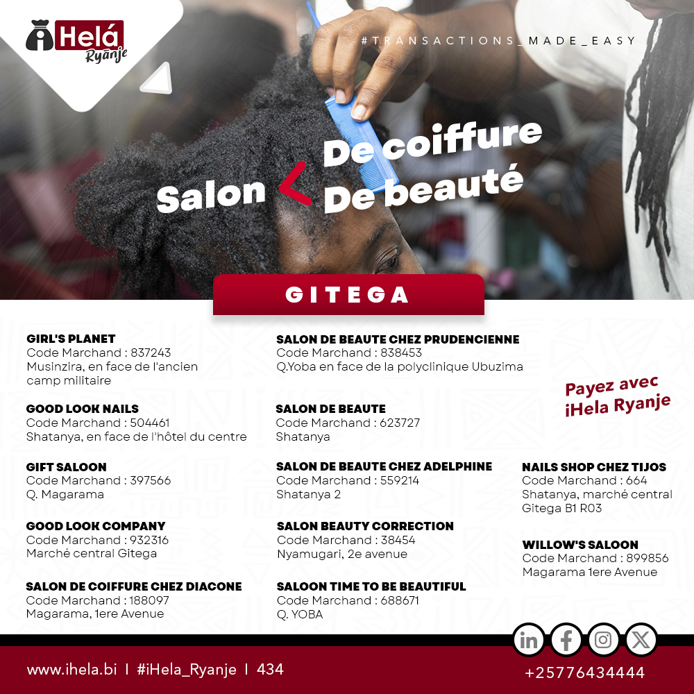 IhelaU's tweet photo. Vous êtes à Gitega ? Payez avec iHela Ryanje.
Comment
https://t.co/jefH5ozebT
❗Utilisez une carte sim Onamob pour vous connecter gratuitement dans l'application.
#IhelaRyanje
#CashlessSociety
#TransactionsMadeEasy
#MobileMoney
#IhelaMerchantServices
#ZeroRate
#Gitega https://t.co/CyR1JUELpr