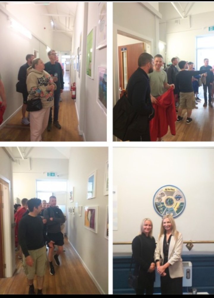 Busy morning of tours of our gallery wall for climate justice here in the Parnell AES with learners from our various partner outreach centres coming to view the impressive student artwork. 

Lots of great discussions and insights on the various pieces on display.