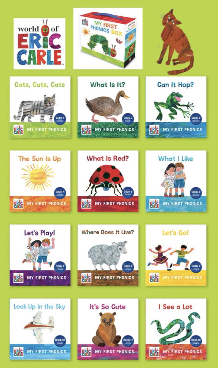 The books have arrived! I’m so proud of this collaboration with the Eric Carle organization—decodable books illustrated by one of our great children’s book artists.