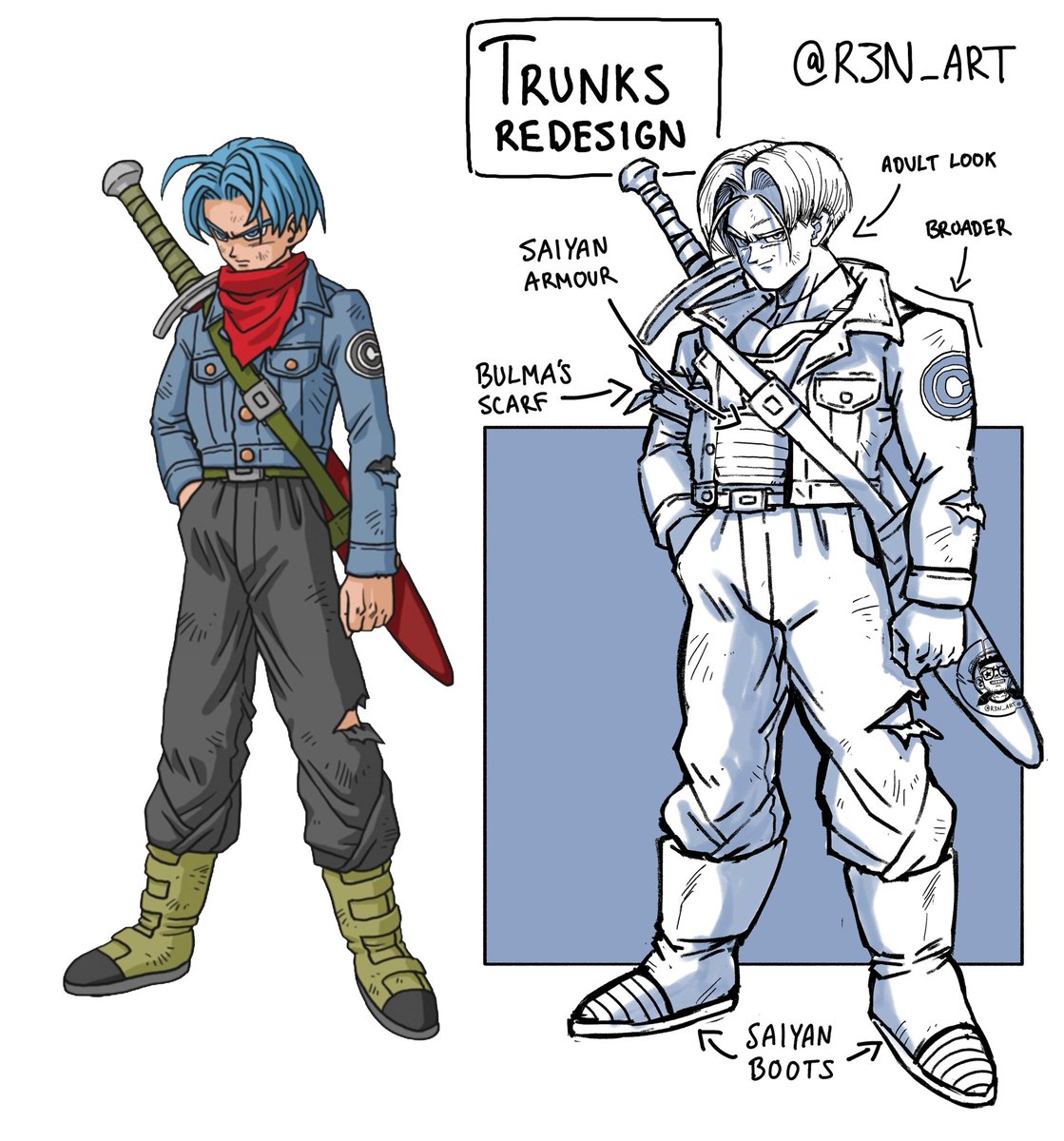 Slight redesign of Future Trunks from DBS
