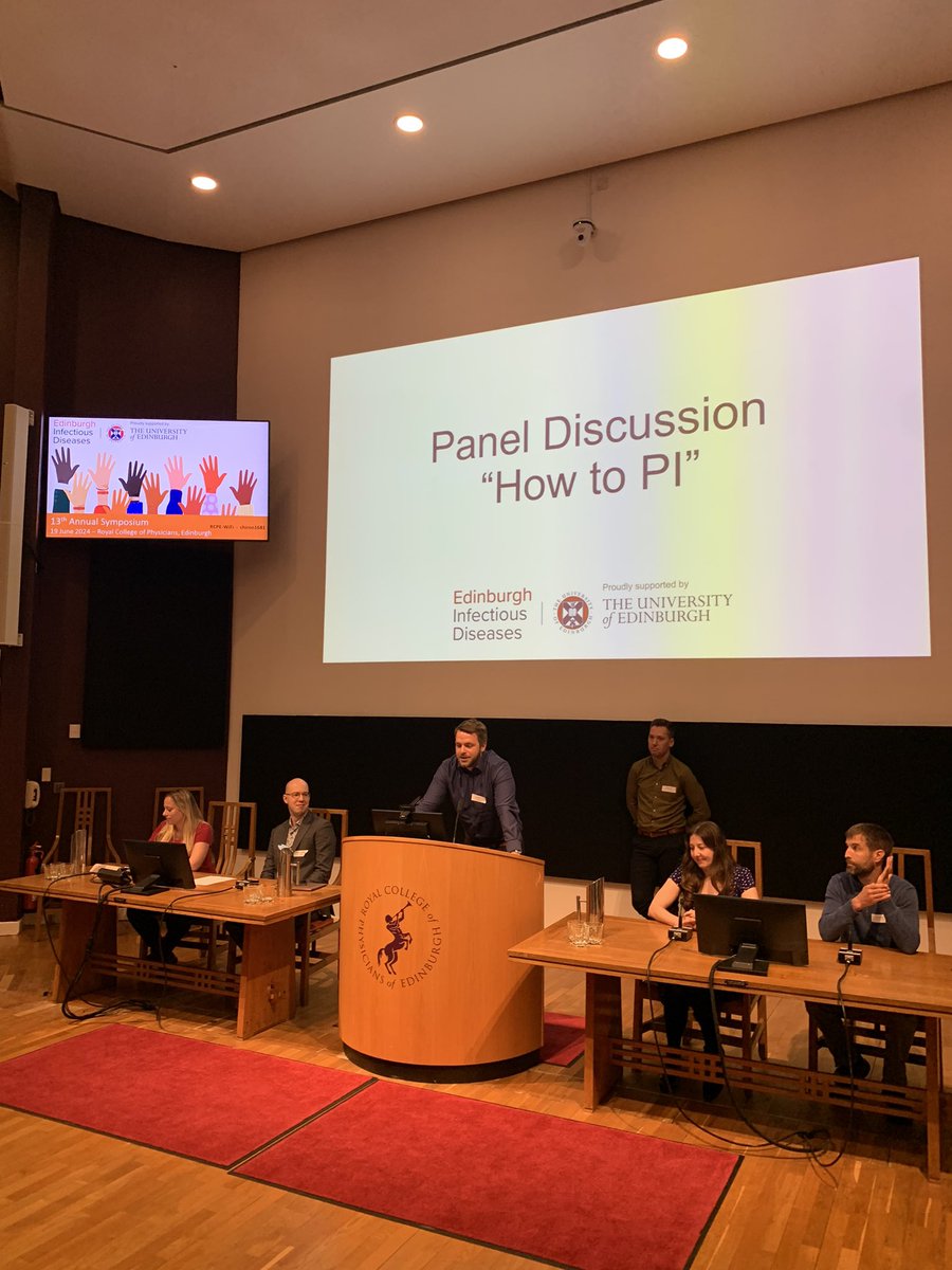 Edinburgh Infectious Diseases (@edin_eid) on Twitter photo Moving swiftly into session 3 which is our ECR section.
We begin with a panel discussion led by <a href="/GeordieParasit/">David Smith</a> and C J Anderson focussed on the big question of ‘How to PI’!
#EIDSymp24 Moving swiftly into session 3 which is our ECR section.
We begin with a panel discussion led by <a href="/GeordieParasit/">David Smith</a> and C J Anderson focussed on the big question of ‘How to PI’!
#EIDSymp24