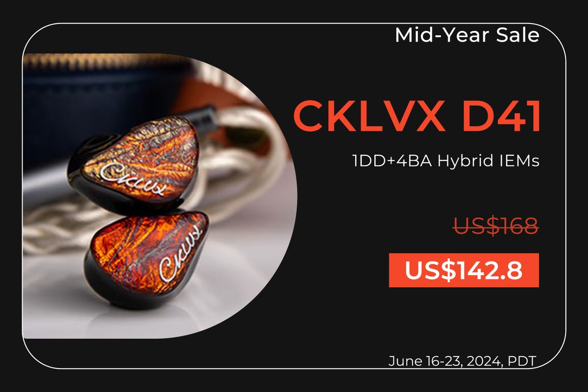 🎧MYER-AUDIO CKLVX D41の限定割引！🎧 🔥1DD+4BAハイブリッド