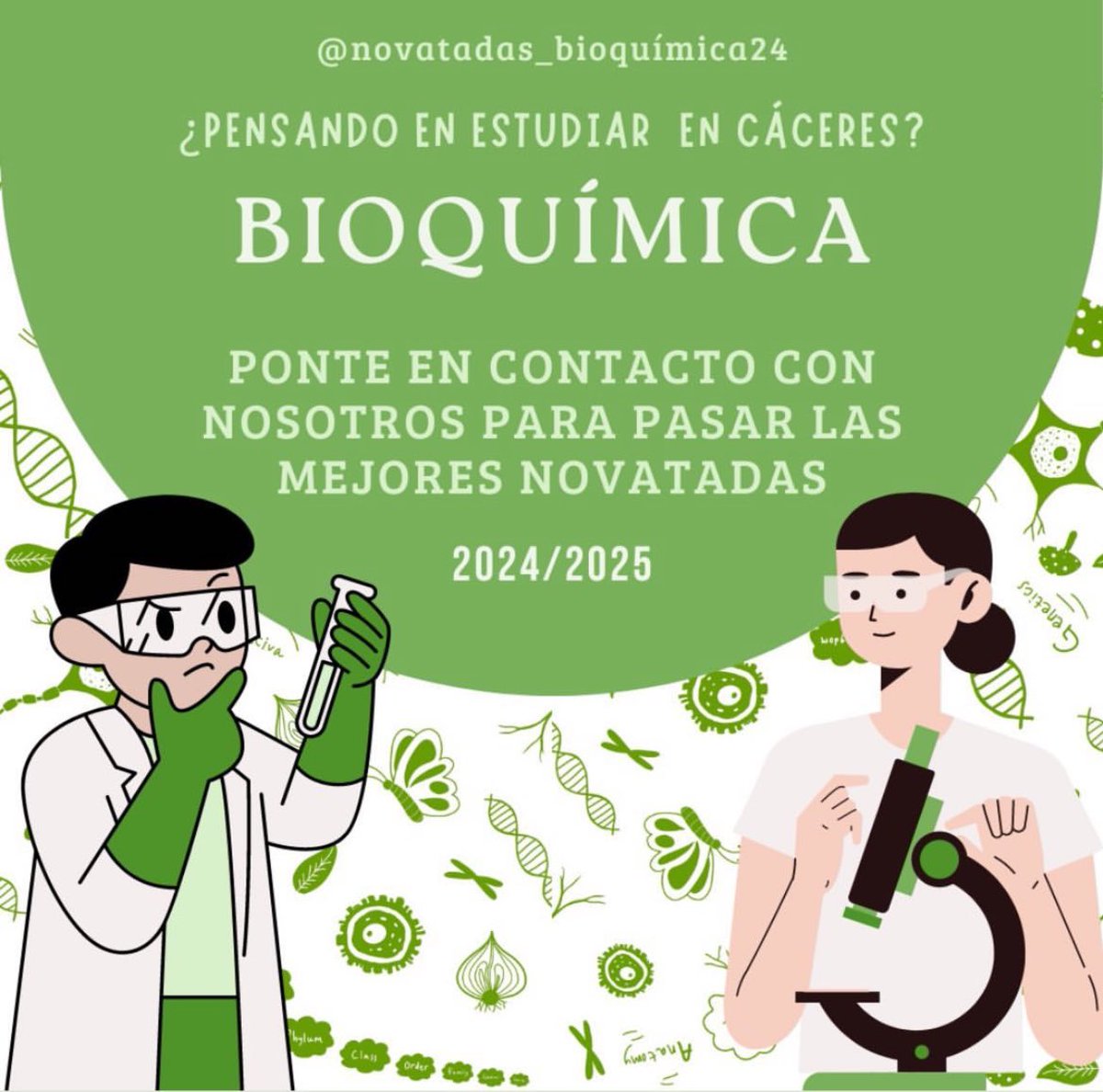 Novatos de Bioquímica en Cáceres os esperamos!!!