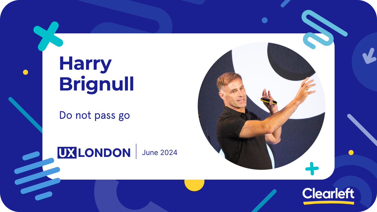 Taking us in to lunch today is @HarryBr exploring ethical and legal accountability in UX with "Do Not Pass Go" 
Dive into the industry's challenges with harmful design patterns and the call for greater responsibility amidst evolving legal and societal standards. 🛡️💻  #UXLondon
