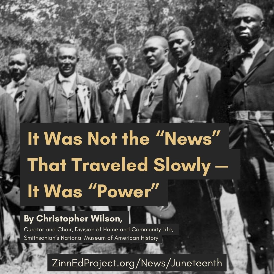 It Was Not the “News” That Traveled Slowly — It Was “Power” -- an essay on #Juneteenth by Christopher Wilson <a href="/wolverinewilson/">Christopher Wilson</a> to #TeachOutsideTextbook 

Read excerpts in this 🧵