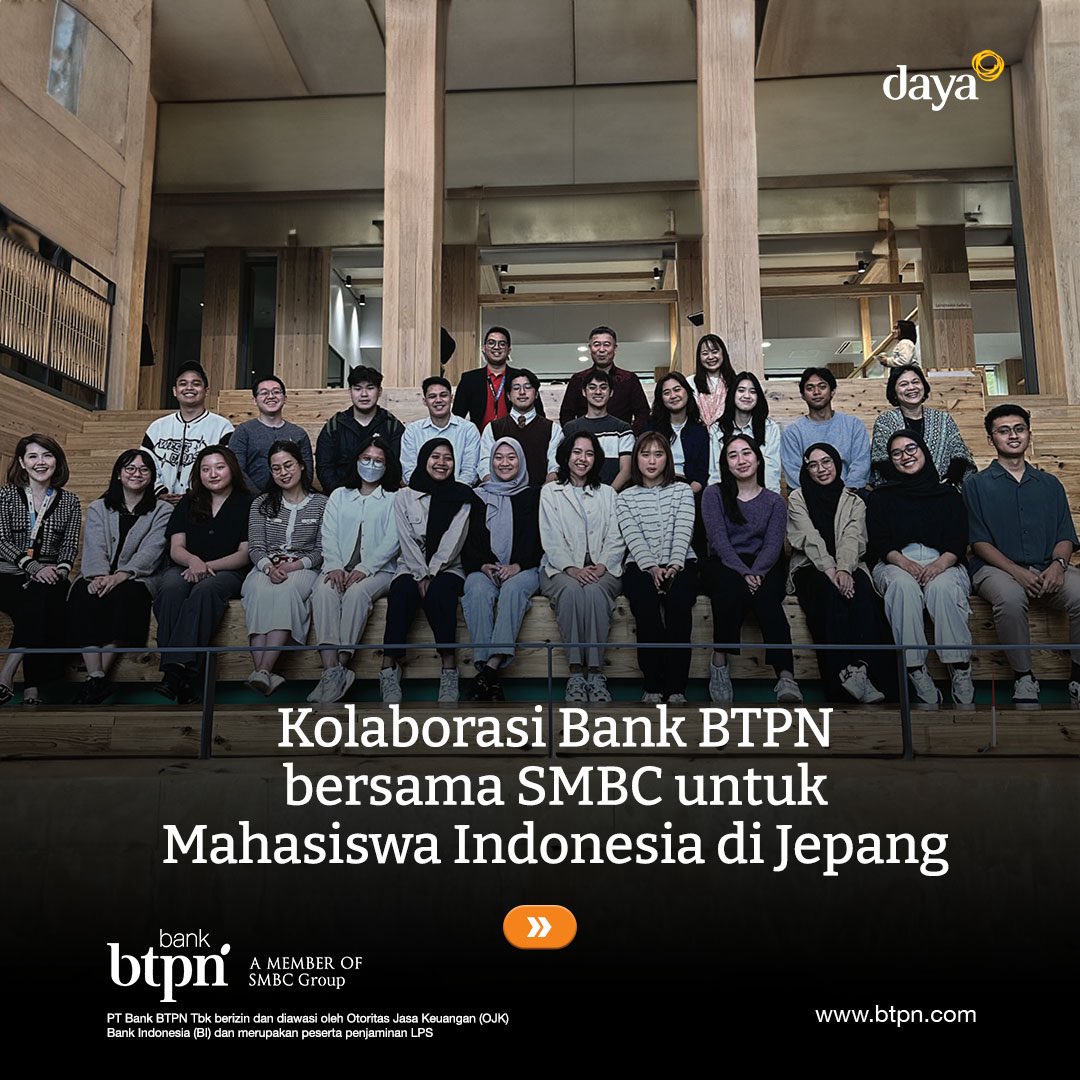 smbc_indonesia's tweet image. Bulan April lalu, Bank BTPN berkolaborasi dengan SMBC Jepang untuk berkesempatan terlibat dan menjalin hubungan dengan para pelajar Indonesia dari tiga kota di Jepang.

Ingin tahu lebih lanjut ceritanya? Temukan di sini!

#LebihBerarti #MakingTheDifference #MoreThanAJourney

—…