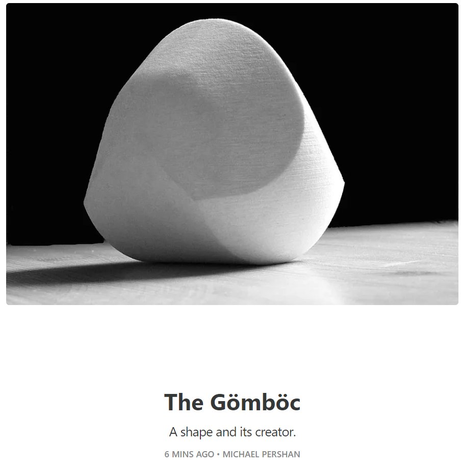 mpershan's tweet image. Wrote about the gömböc, the guy who invented it, and why geometry is cool.