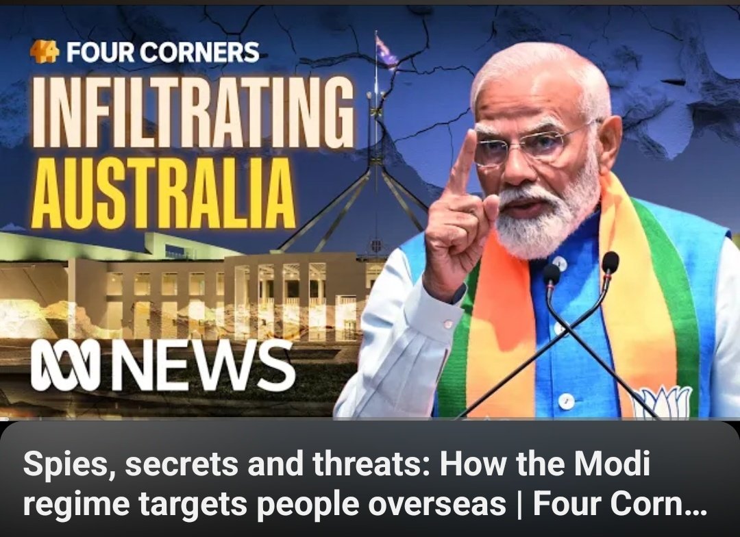 Subcon_Insider's tweet image. 🚨🇮🇳
Shocking revelations from Four Corners, Modi's government, with R&AW's involvement, accused of silencing critics and interfering overseas. Meet the Australians facing threats from ℹ️ndian authorities. #Modi #ASIO #SpyNetwork #PressFreedom #Australia #RAW #NEETPaperLeakCase…