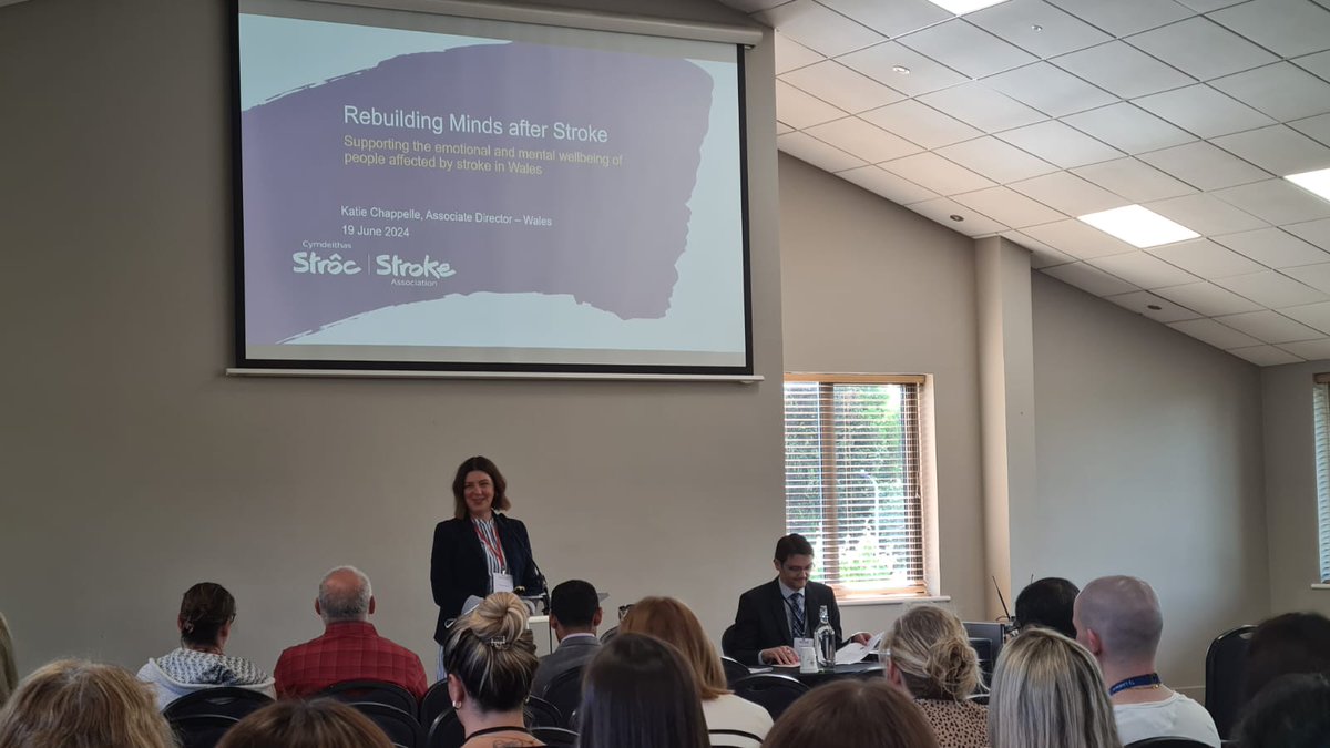 StrokeWales's tweet photo. Our Associate Director for Wales @Katie_Chappelle  talked about our Rebuilding Minds after Stroke project today at the @WelshStrokeConf 
Should be an amazing two days, the conference is Wales’s largest multidisciplinary conference for stroke healthcare professionals. https://t.co/UTyflpW49r