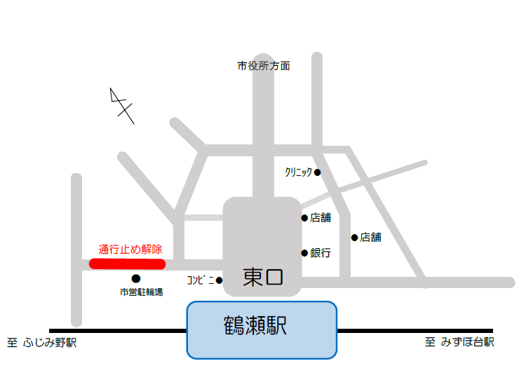 鶴瀬駅東口周辺にて発生した、民間による建物解体工事現場での足場等