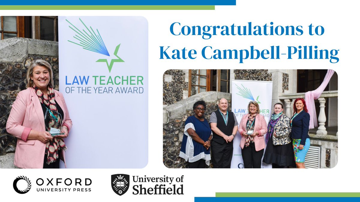 We are excited to announce that Kate Campbell-Pilling is the Law Teacher of the Year 2024.

"I am honoured to receive this award! I would like to thank all my colleagues at the University of Sheffield and everyone at OUP." <a href="/sheffielduni/">The University of Sheffield</a>

Learn more: oxford.ly/4ev4fOv