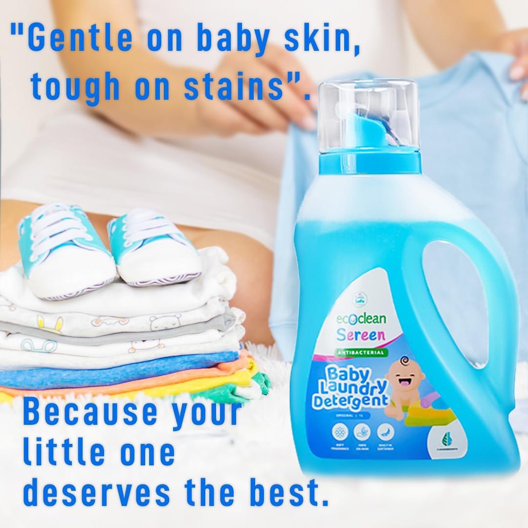 "Gentle on baby skin, tough on stains". Because your little one deserves the best. 💧🧸 #ecocleanmaldives