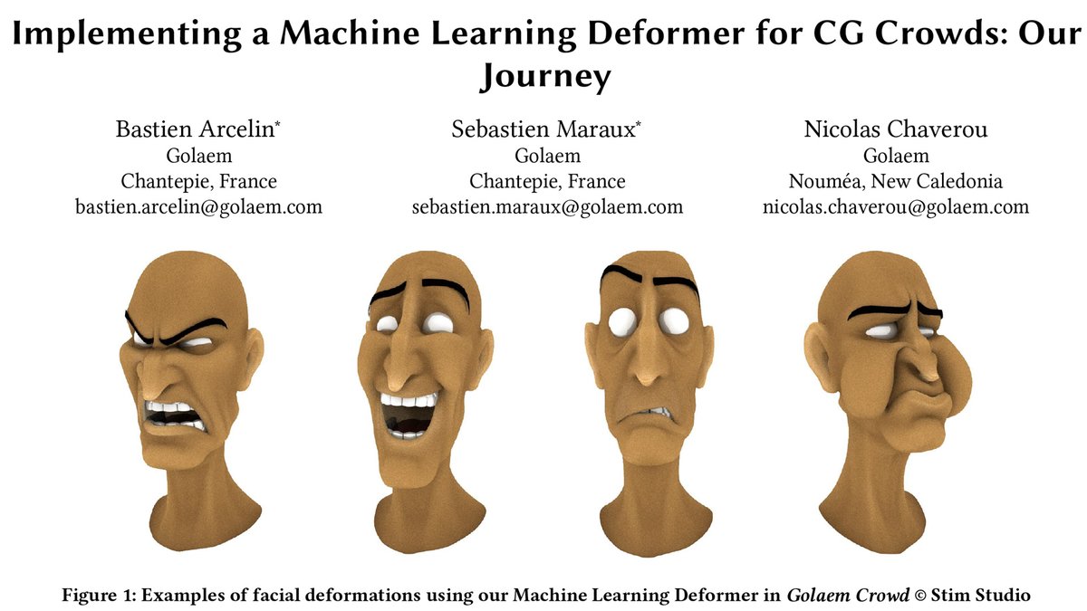 Do not miss our #DigiPro talk "Implementing a Machine Learning Deformer for CG Crowds: Our Journey" about the highs and lows of adding a ML Deformer in #Golaem
July 27th | 4:25PM
arxiv.org/abs/2406.09783
#DeepLearning #MLDeformer #Siggraph #CrowdSimulation #VFX #Animation #GameDev