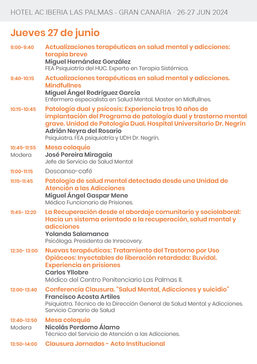 CanSaludable's tweet photo. I Jornadas Canarias #SaludMental y #Adicciones

Los días 26 y 27 de junio se celebran estas jornadas organizadas por @essscan, en colaboración con #DGSMA y dirigido al personal de Medicina,Psicología, Trabajo Social y Edu. Social de la Red Canaria de Atención a Drogodependencias. https://t.co/wDK5zTG0Kw