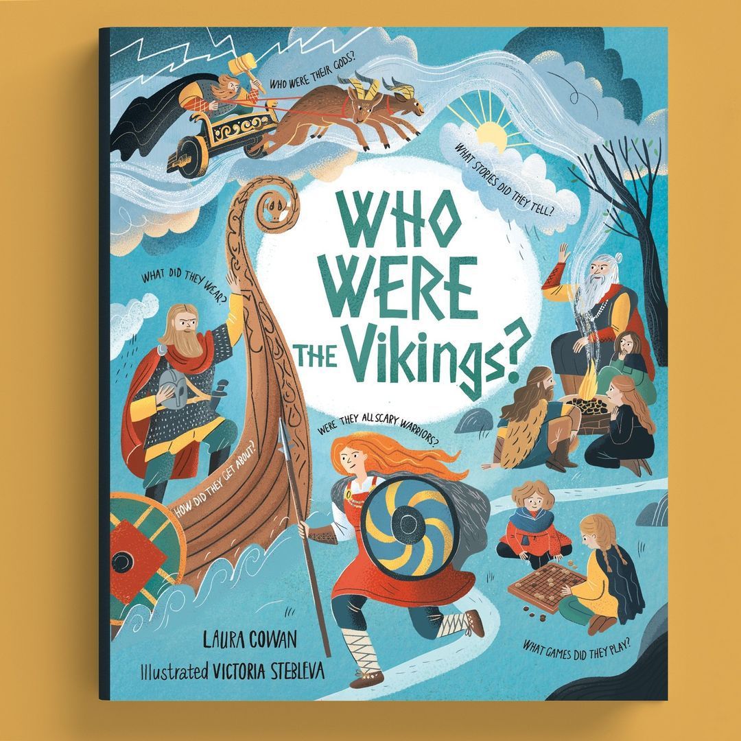goodkidtweets's tweet image. Lettering &amp;amp; artwork for 'Who Were The Vikings?' by Victoria Stebleva @usborne_books 

buff.ly/4a7uHeF

#vikings #nonfictionforkids #nonfiction #bookcover #bookillustration #childrenillustration #bookcoverdesign #kidlitillustration #nonfictionbooks