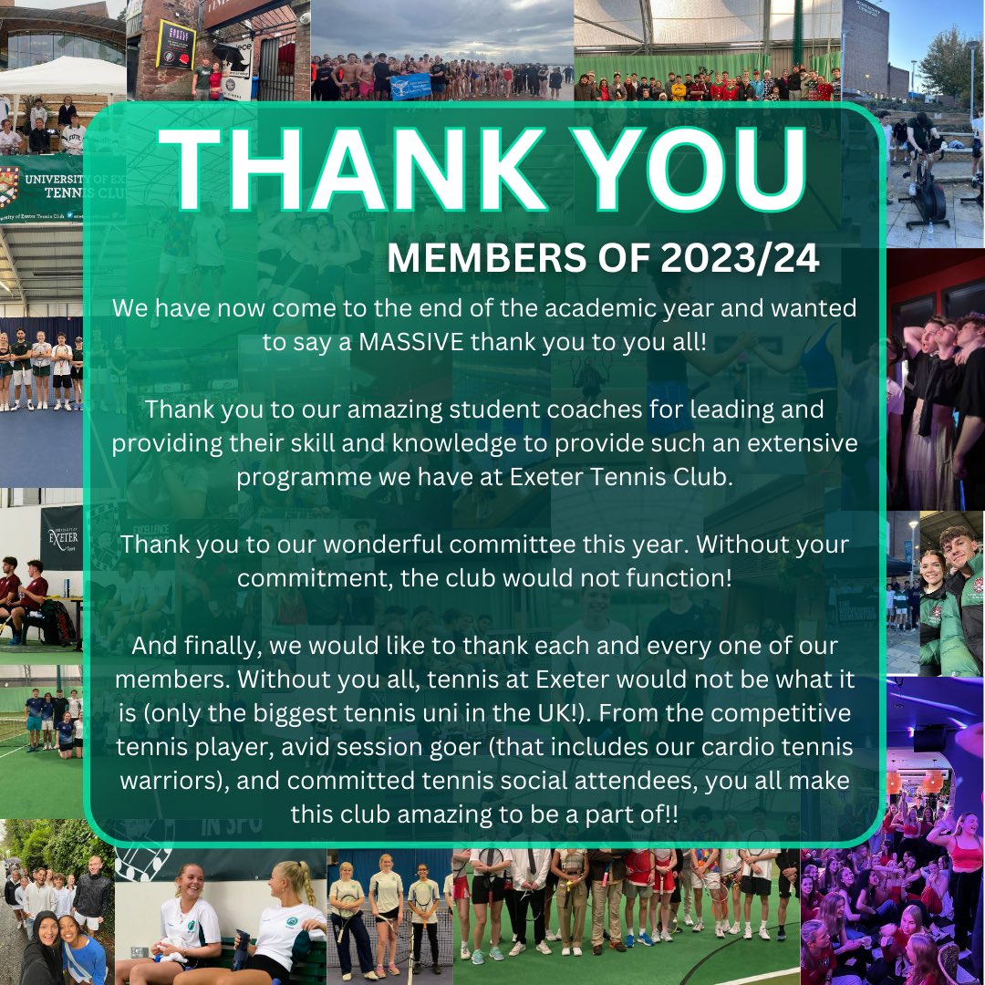 Thank you to everyone who was apart of the Exeter Tennis Club this year 🌟💚